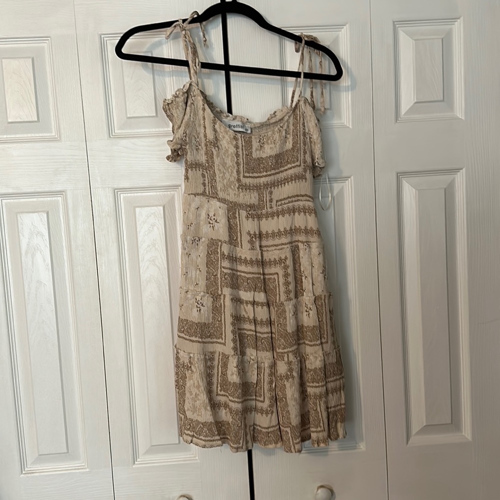 Brown/White Summer Dress